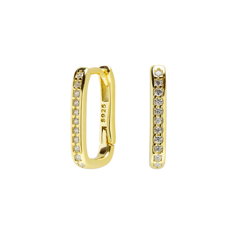Pendientes aro rectangular Ø 10mm Plata