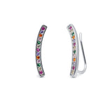 Pendientes Trepador Circonitas Color Plata