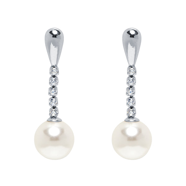 Pendientes Largos Clásicos Perla Oro