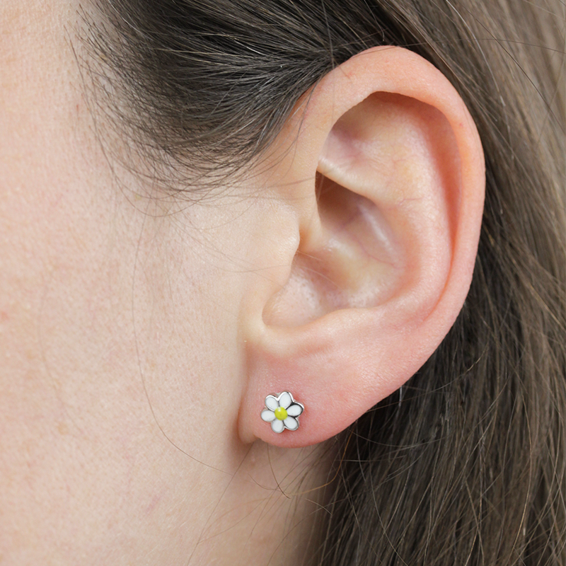 Pendientes Niña Margarita Plata