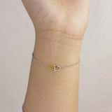 Pulsera Personalizable Corazones Enlazados Plata