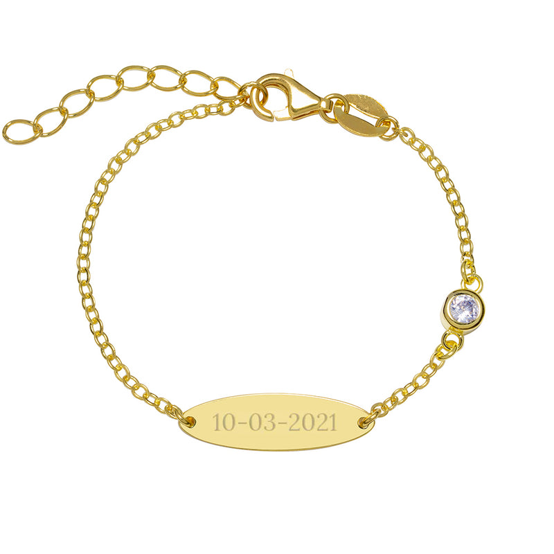 Pulsera Bebé Circonita Plata Doré