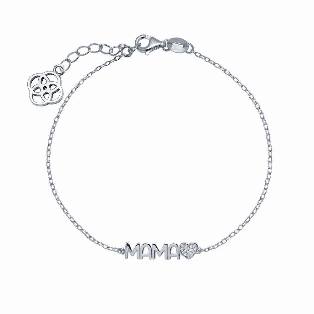 Pulsera Mamá Corazón Circonitas