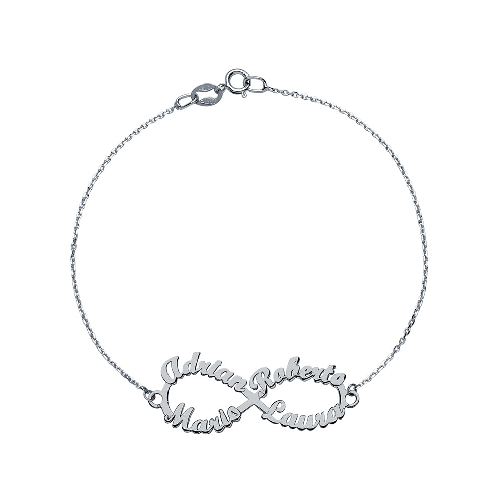 Pulsera con nombre 4 Infinito Oro