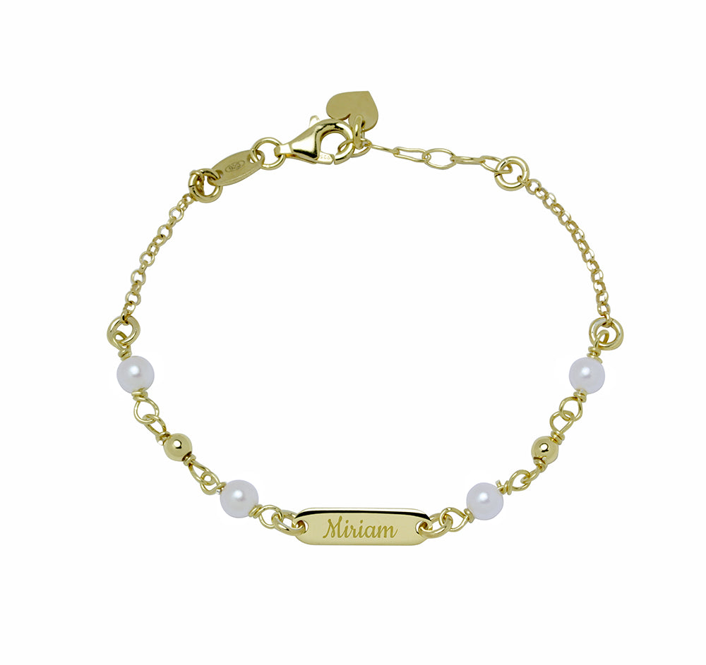 Pulsera Nomeolvides Perlas Plata