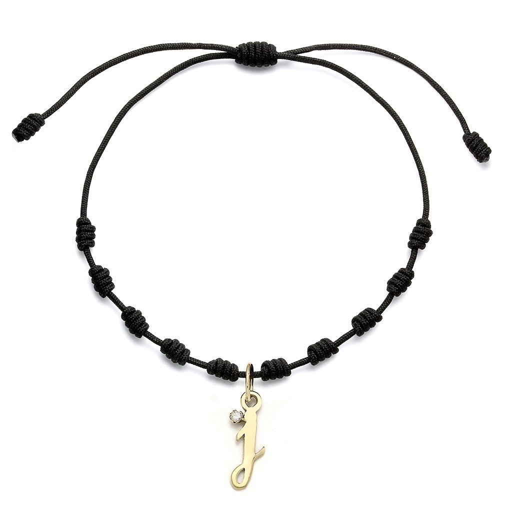 Pulsera con Inicial Diamante y Oro