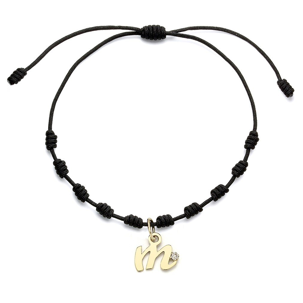Pulsera con Inicial Diamante y Oro