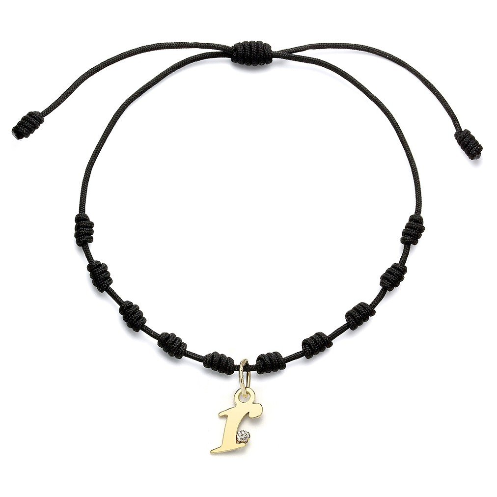 Pulsera con Inicial Diamante y Oro