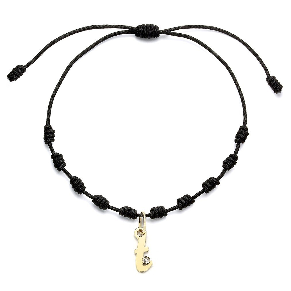 Pulsera con Inicial Diamante y Oro