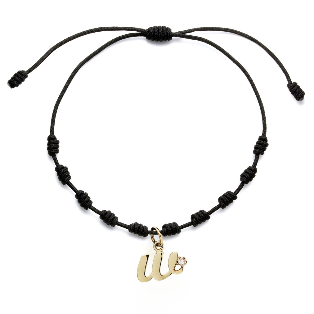 Pulsera con Inicial Diamante y Oro