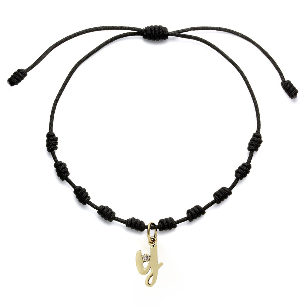 Pulsera con Inicial Diamante y Oro