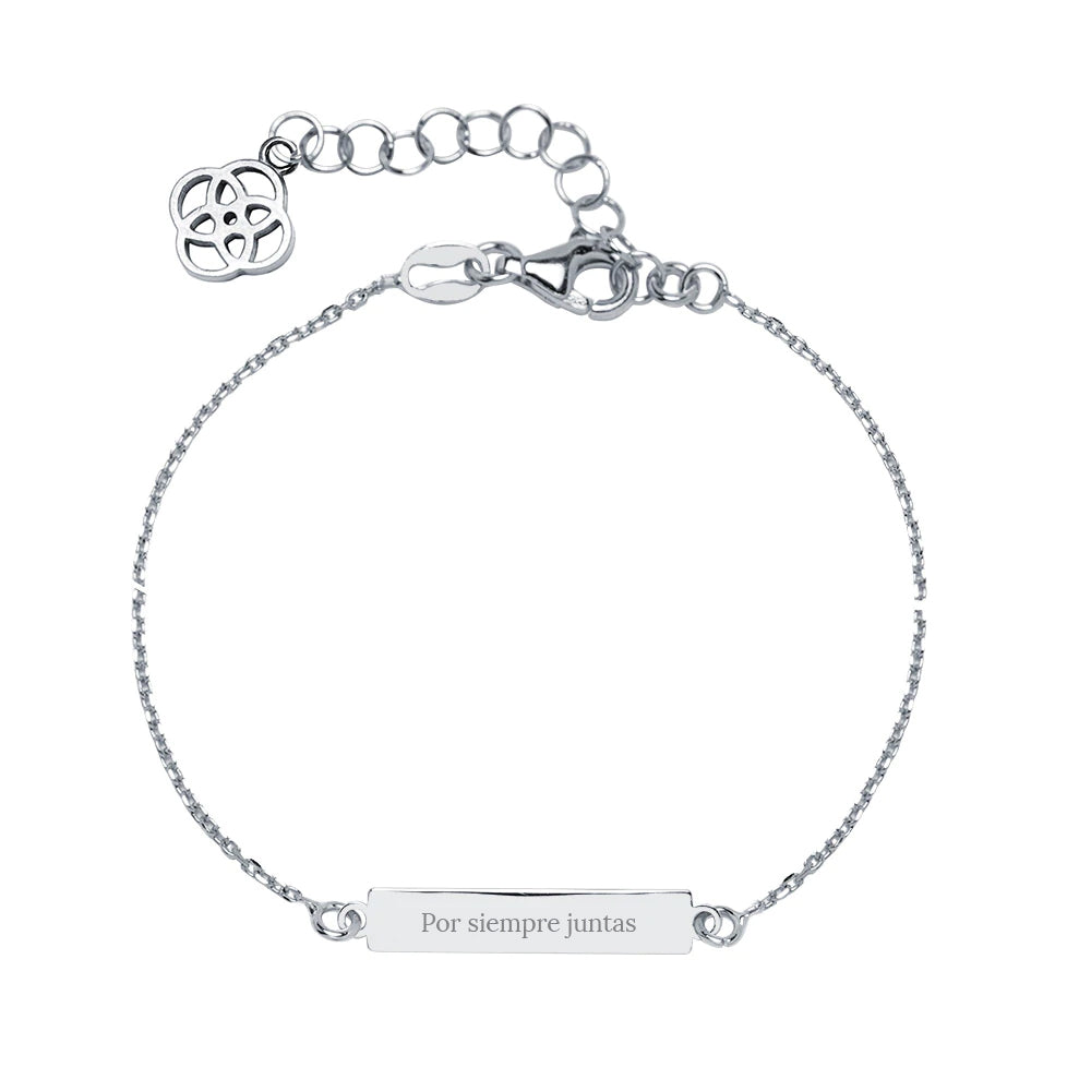 Pulsera Medalla Rectangular Plata