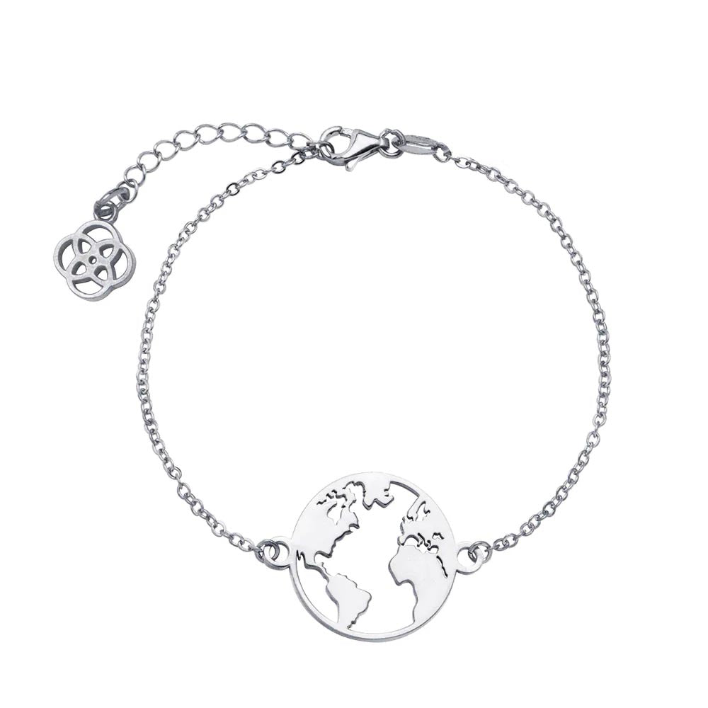 Pulsera Wanderlust Globe Plata