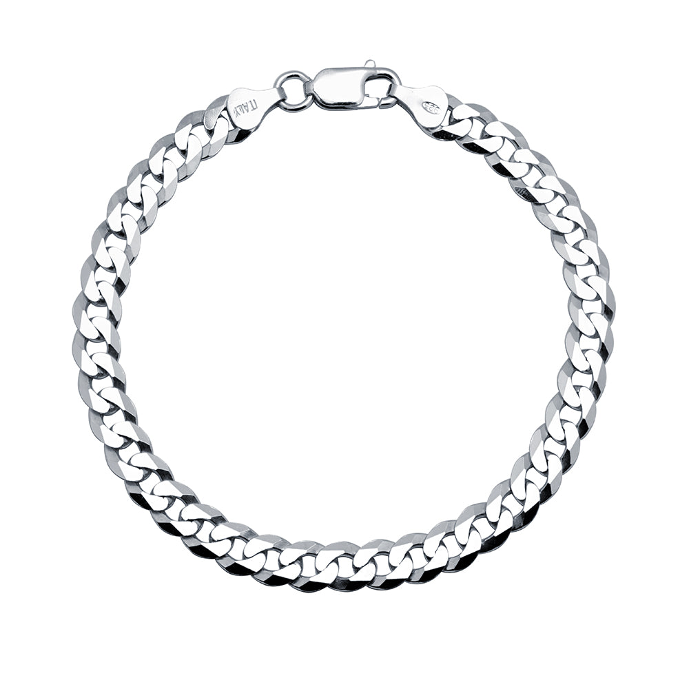 Pulsera Barbada Plana en Plata