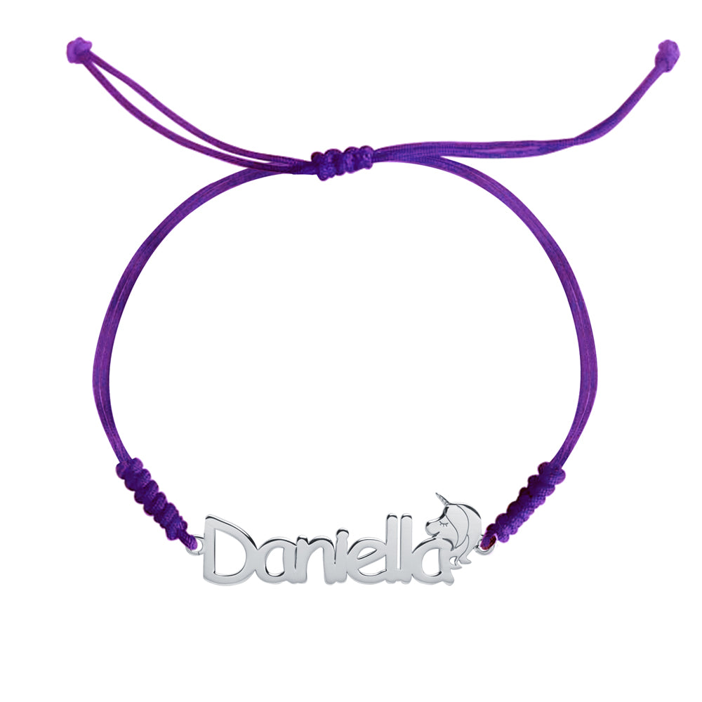 Pulsera con Nombre Unicornio Macramé