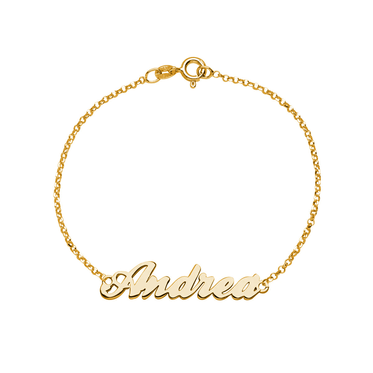 Pulsera con nombre clásico Rolo Plata