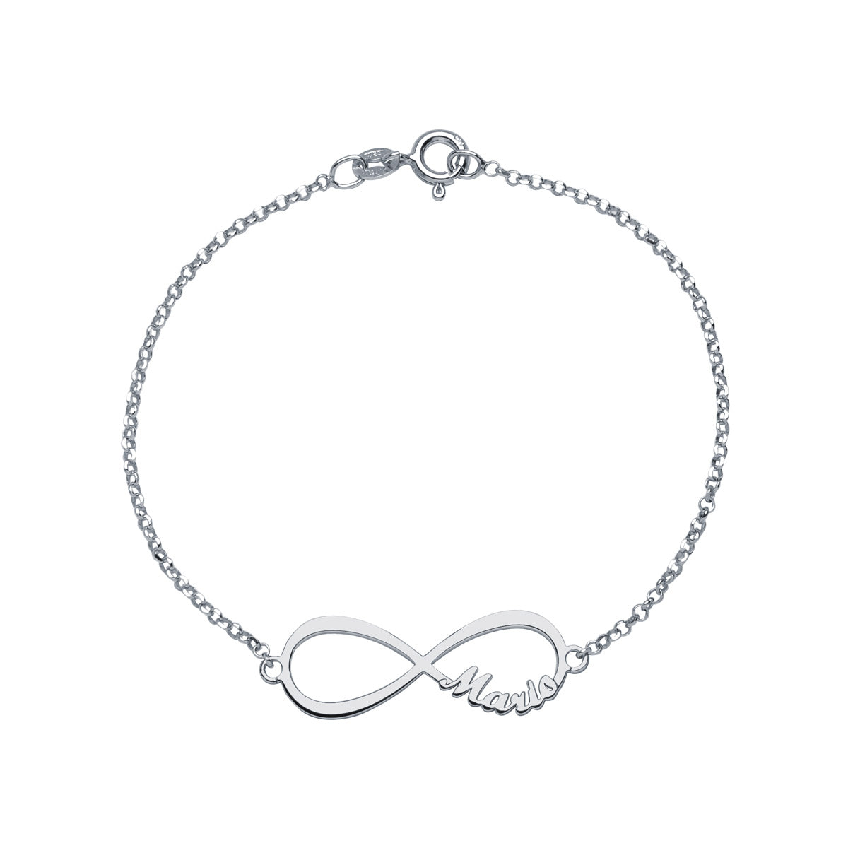 Pulsera con nombre Infinito Plata