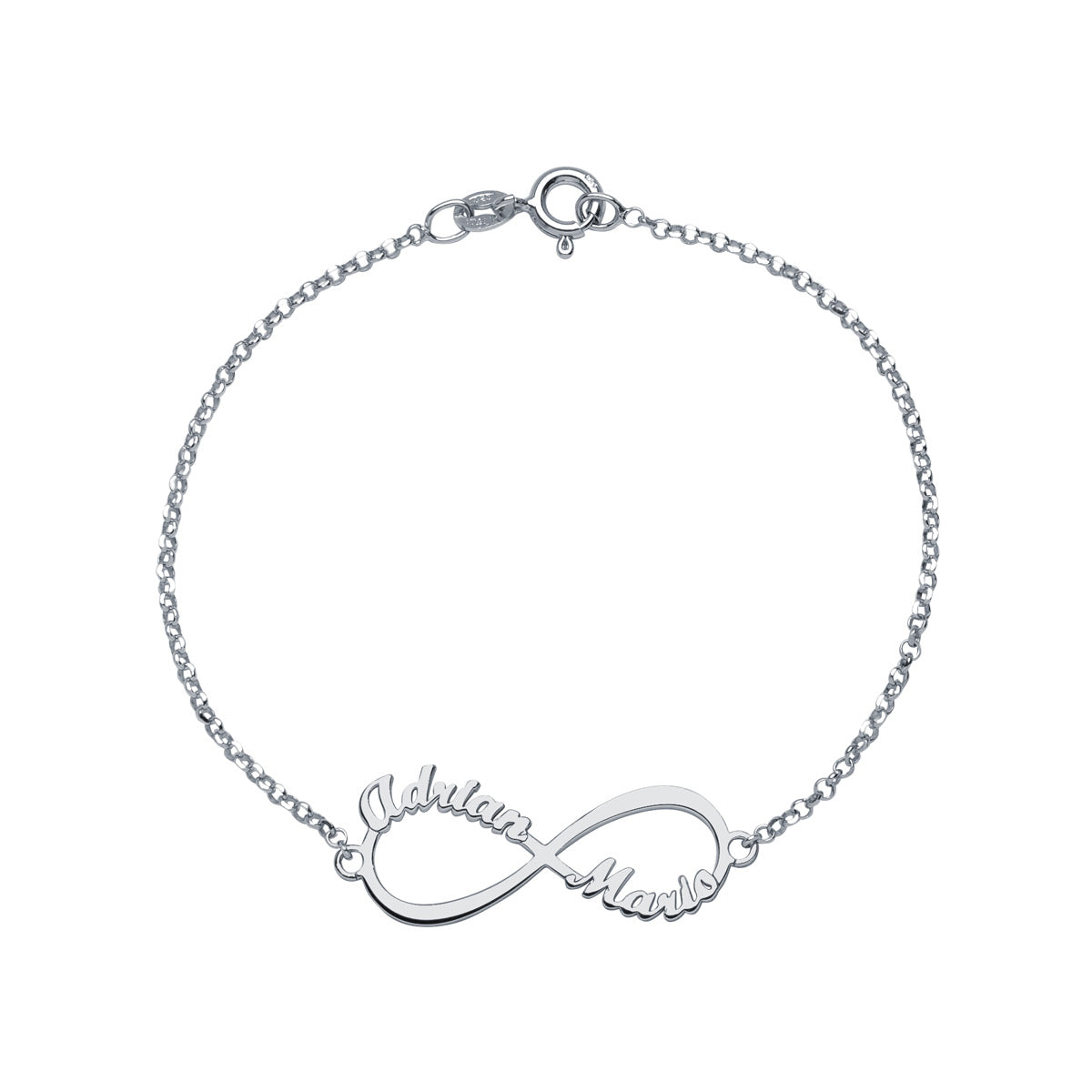 Pulsera con nombre Infinito 2 Plata