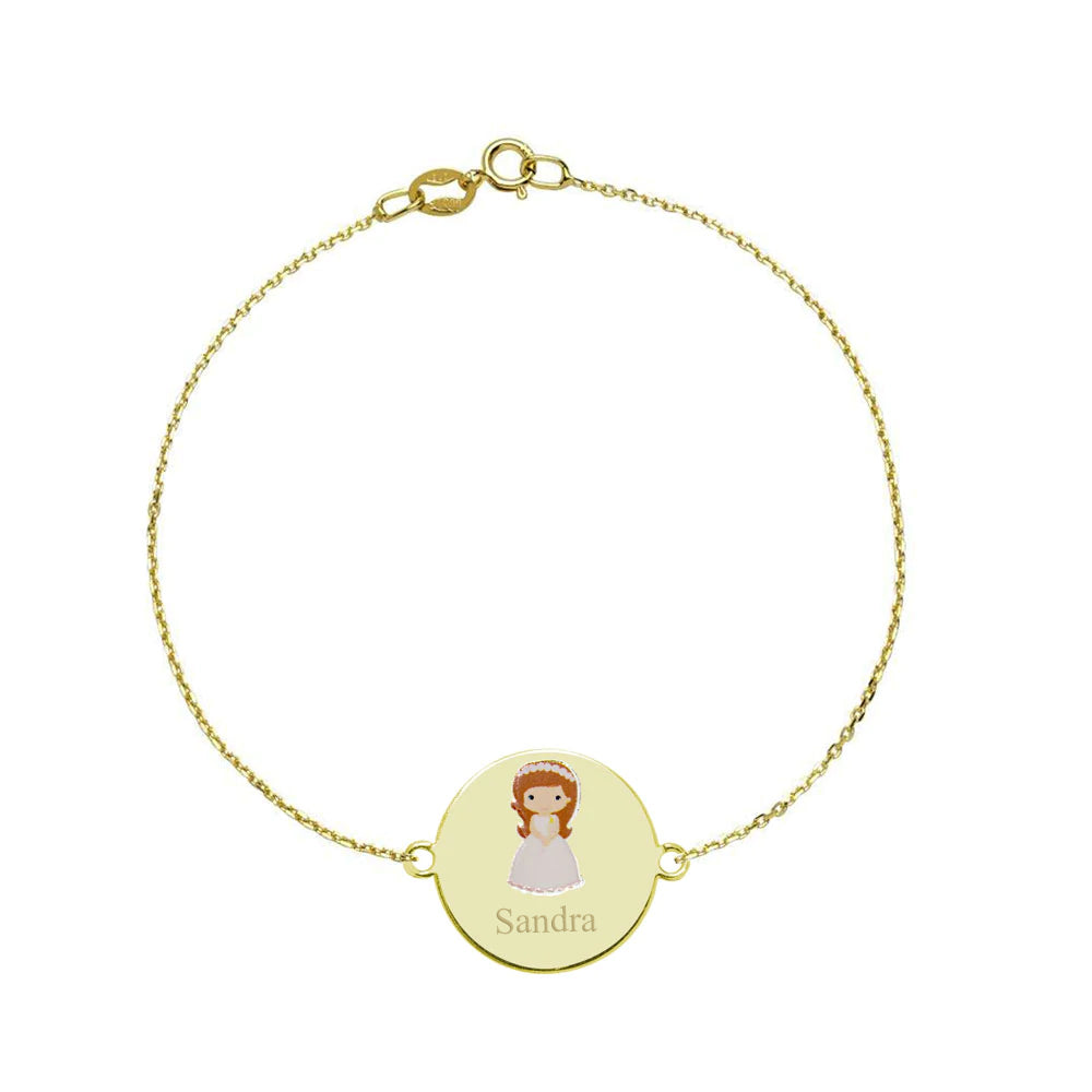 Pulsera niña primera comunión Oro