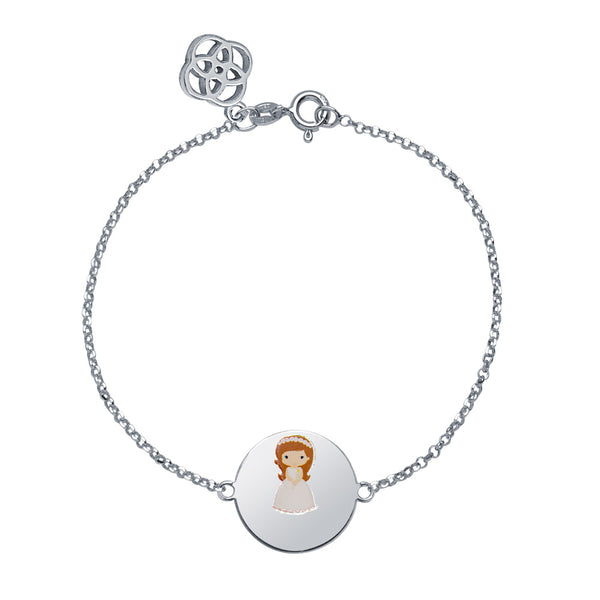 Pulsera Personalizable niña primera comunión Plata