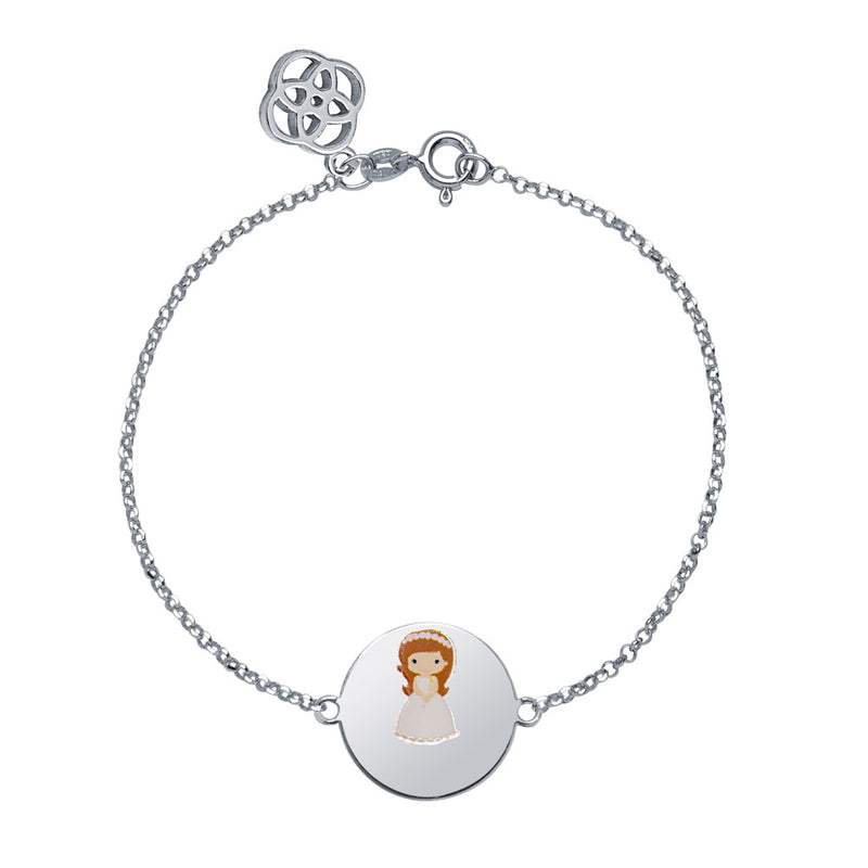 Pulsera Personalizable niña primera comunión Plata