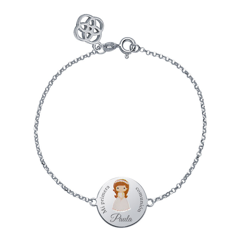 Pulsera Personalizable niña primera comunión Plata