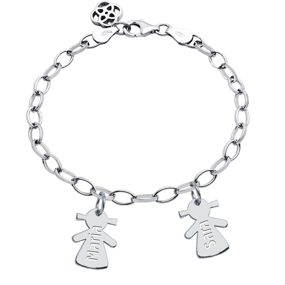 Pulsera con Nombre Double Kids Love Plata