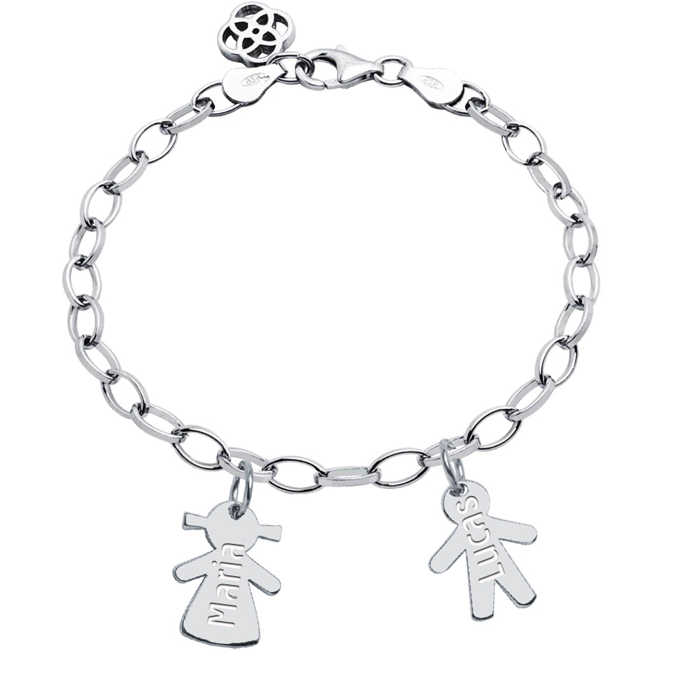 Pulsera con Nombre Double Kids Love Plata