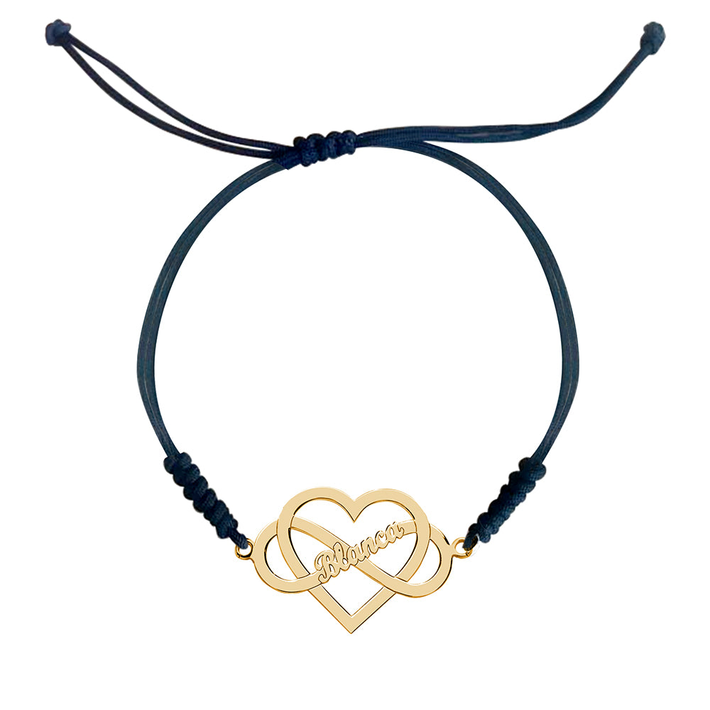 Pulsera con Nombre Infinity Love Macramé y Plata