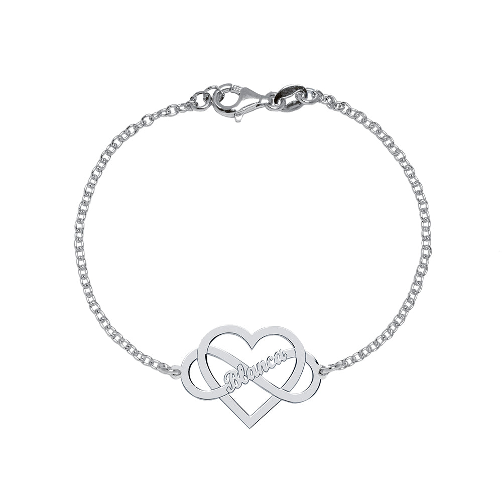 Pulsera con Nombre Infinity Love Plata