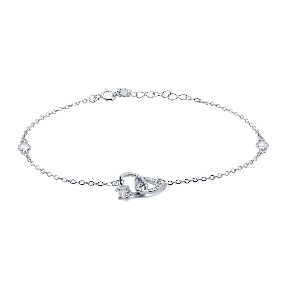 Pulsera Corazón Circonitas Plata