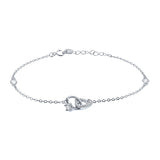 Pulsera Corazón y Anillo Solitario Circonitas Plata