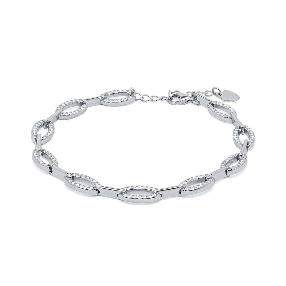 Pulsera Oval Zirconium en Plata