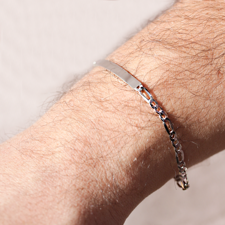 Pulsera Fígaro 4mm Plata