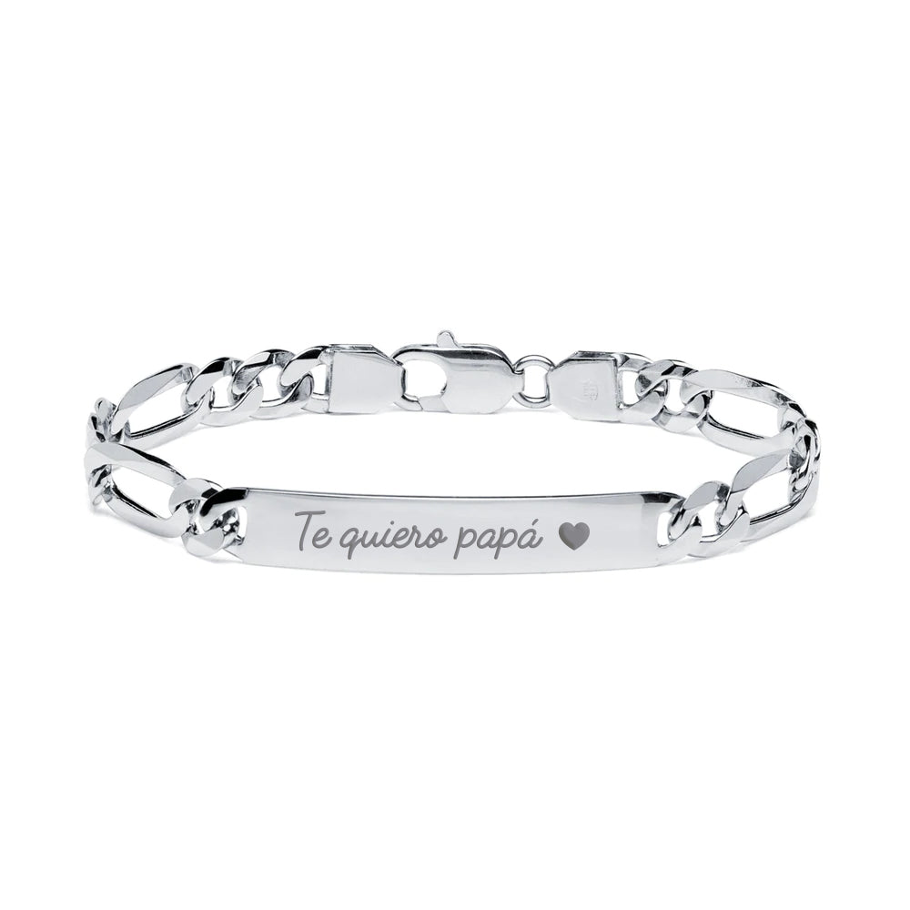 Pulsera Fígaro 7mm Plata