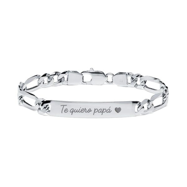 Pulsera Fígaro en plata 7mm