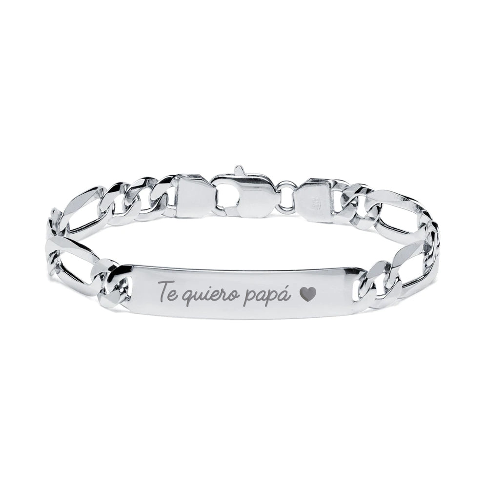 Pulsera Fígaro 8mm Plata