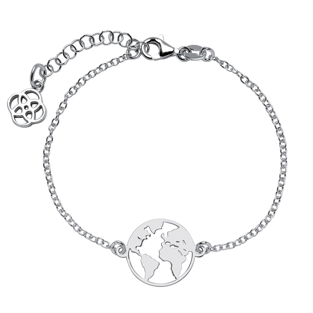 Pulsera Viajera Mundo Plata