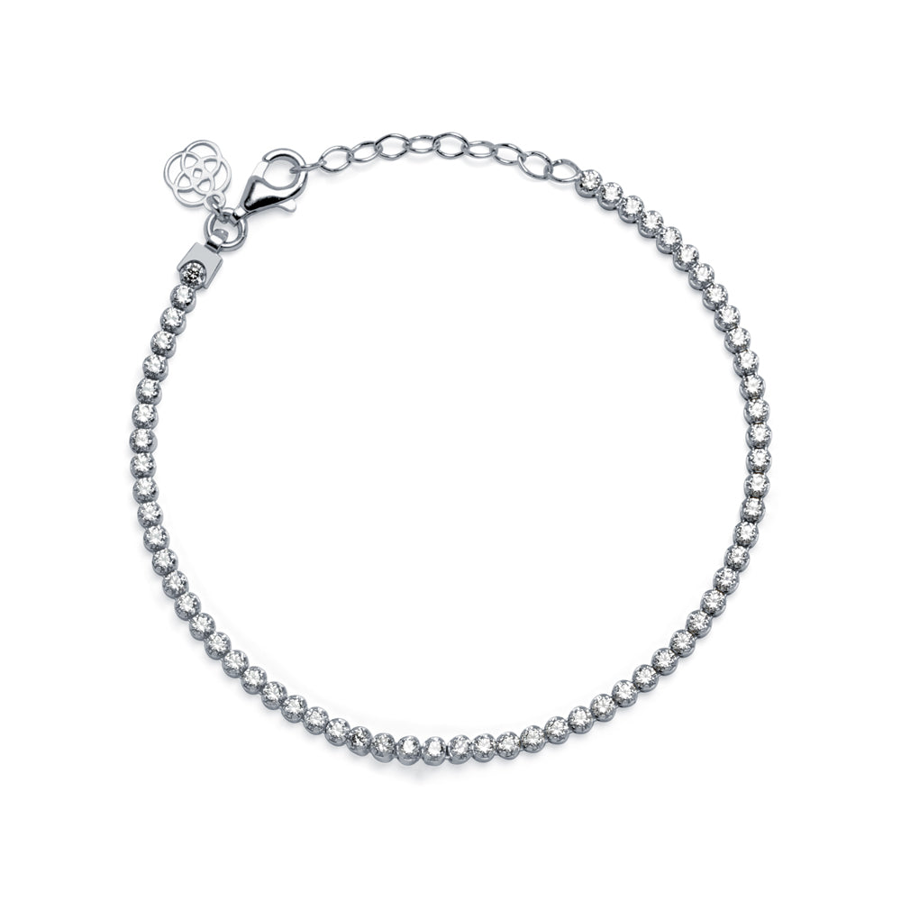 Pulsera Circonitas Clip Love Plata