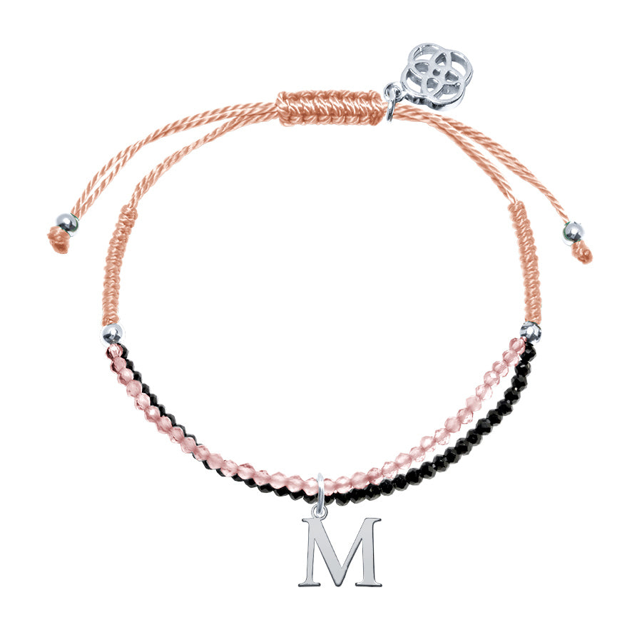 Pulsera con inicial piedras preciosas
