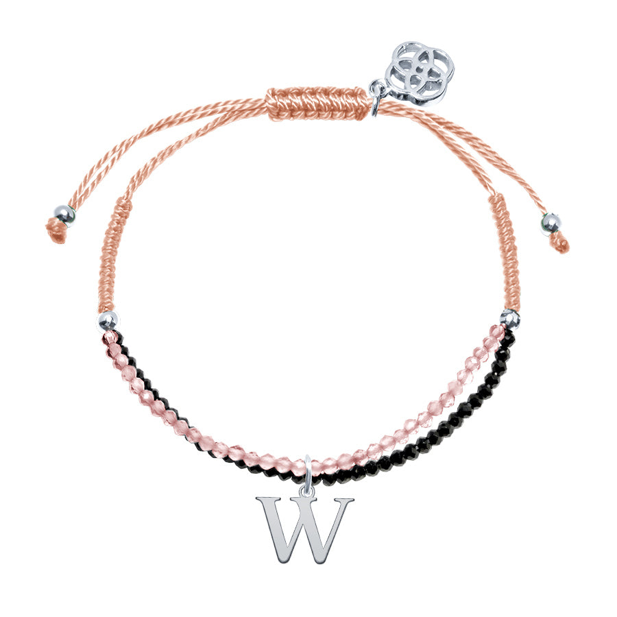 Pulsera con inicial piedras preciosas