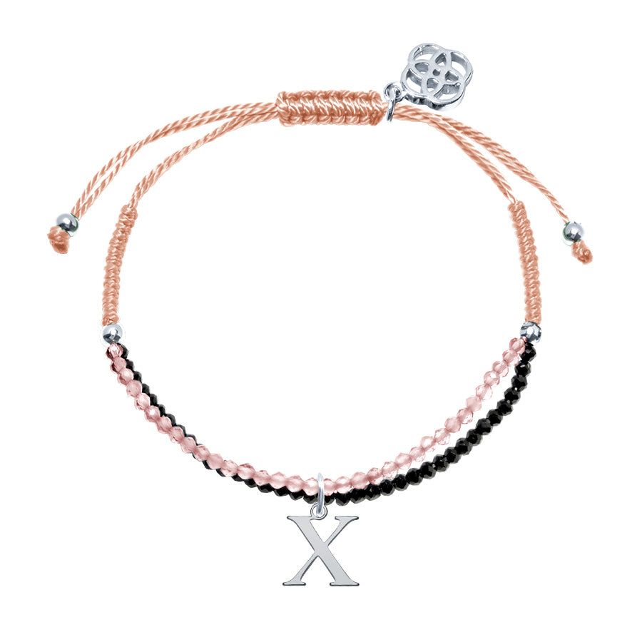 Pulsera con inicial piedras preciosas