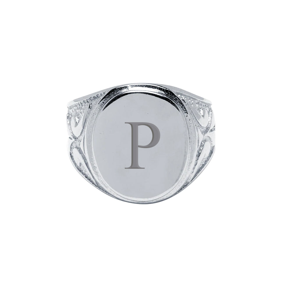 Sello Hombre Oval Grande Plata