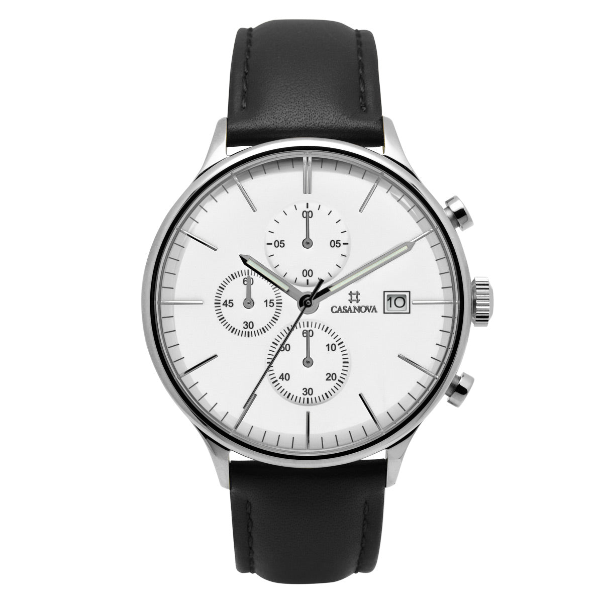 Reloj Elegante Negro con Dial Blanco