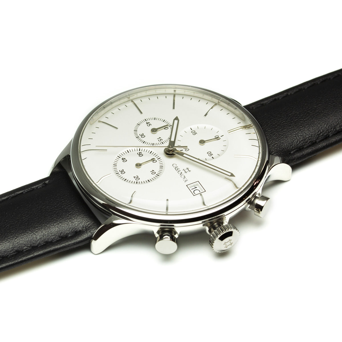 Reloj Elegante Silver Negro con Dial Blanco