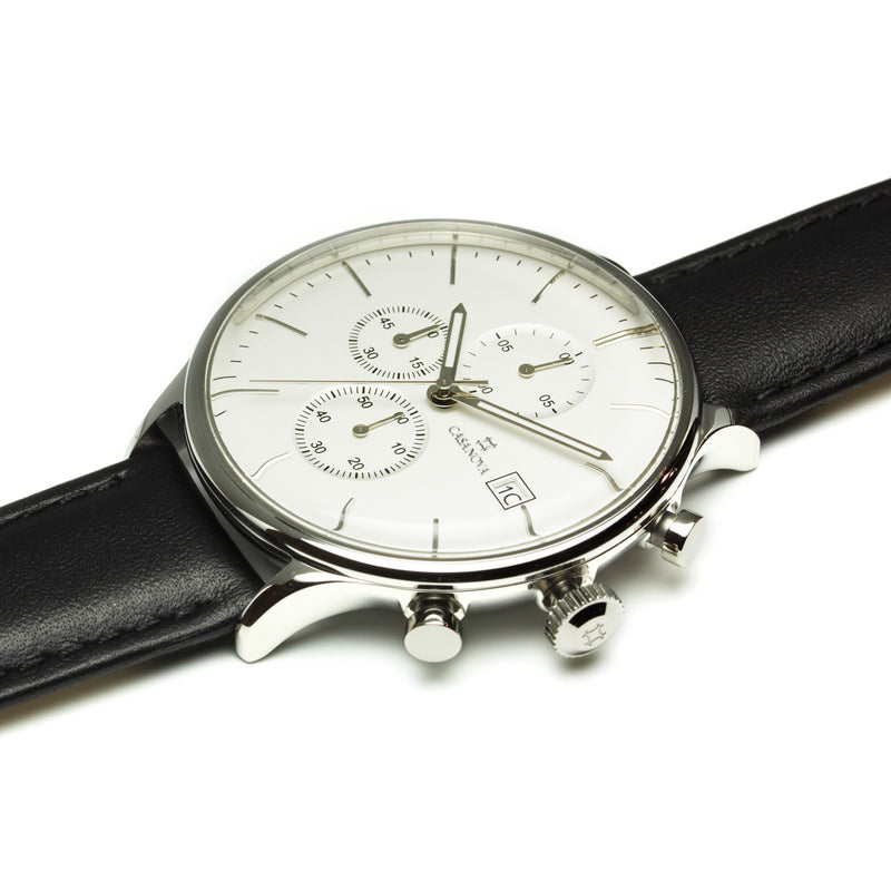 Reloj Elegante Rosé Negro con Dial Blanco