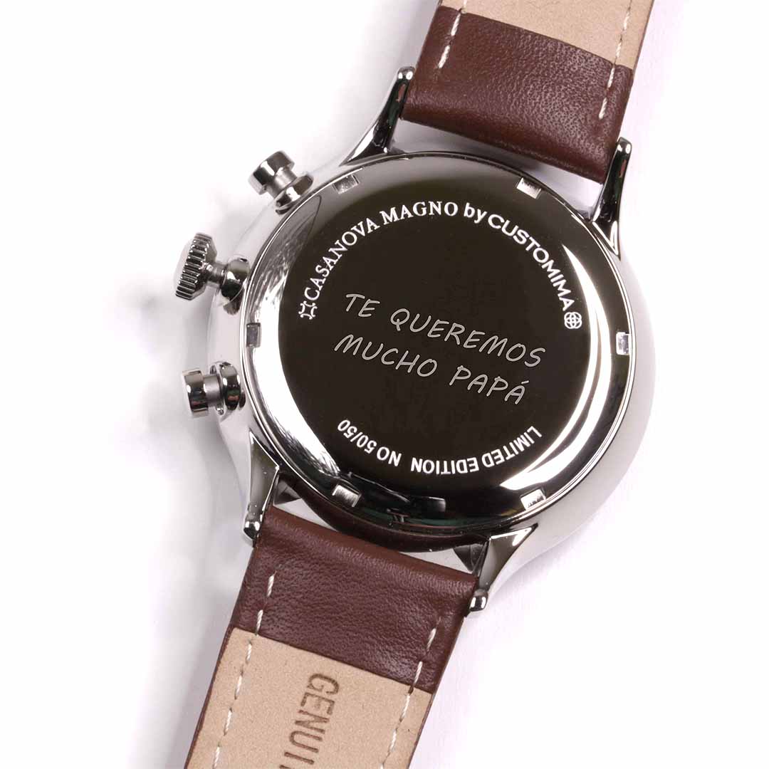 Reloj Elegante Marrón con Dial Verde