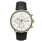 Reloj Elegante Rosé Negro con Dial Blanco