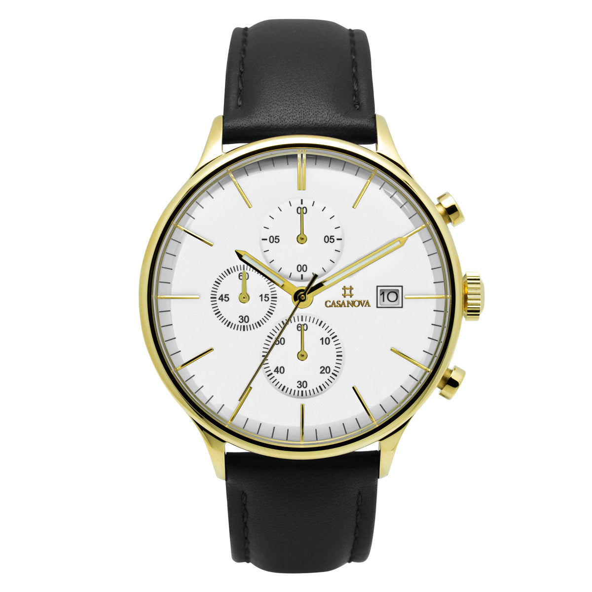 Reloj Elegante Negro con Dial Blanco