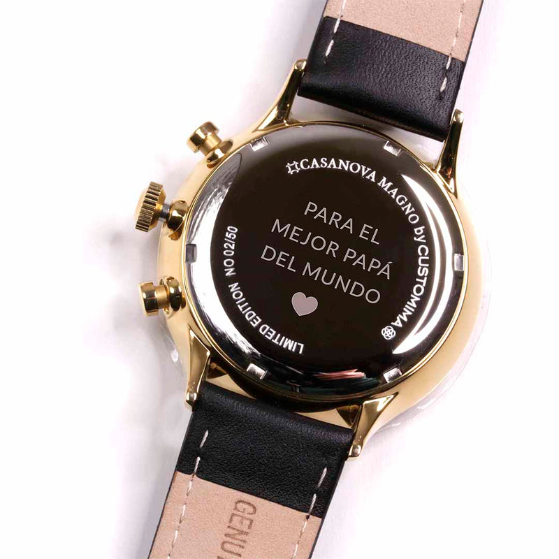 Reloj Elegante Rosé Negro con Dial Blanco